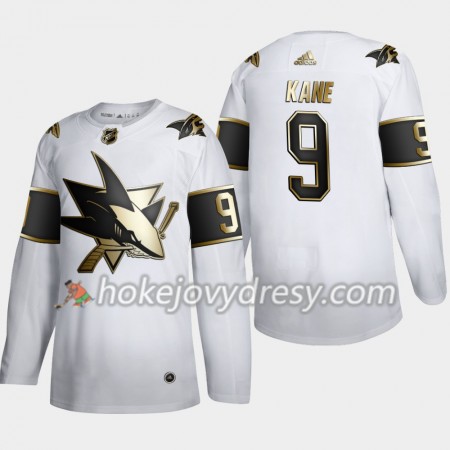 Pánské Hokejový Dres San Jose Sharks Evander Kane 9 Adidas 2019-2020 Golden Edition Bílá Authentic